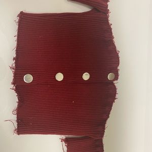 Maroon crop top button up